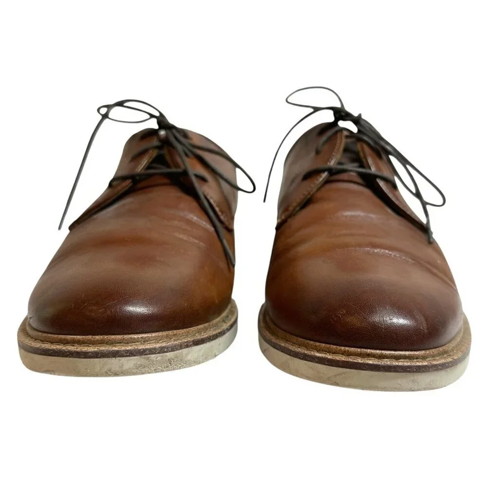 Florsheim Cognac Leather Highpoint Plain Toe Oxford Shoes Men's Size 8 M